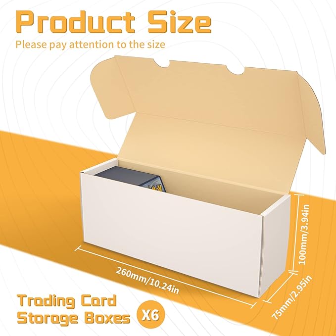 Trading Card Storage Box,Sports Card Storage Boxes, 6-Pack Cardboard Card Box for TCG/Magic/Mtg Basketball Cards, Collectible Trading Cards - Image 2