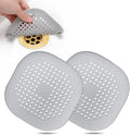 Hair Drain Catcher,Square Drain Cover for Shower Silicone Hair Stopper with Suction Cup,Easy to Install Suit for Bathroom,Bathtub,Kitchen 2 Pack (Sliver Grey) by Bovinde