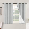 H.VERSAILTEX 100% Blackout Curtains for Bedroom Thermal Insulated Linen Textured Curtains Heat and Full Light Blocking Drapes Living Room Curtains 2 Panel Sets, 42x45 Inch, Glacier Gray by HVERSAILTEX