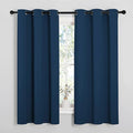 NICETOWN Moroccan Blue Room Darkening Curtains for Kitchen, Window Treatment Thermal Insulated Solid Grommet Room Darkening Curtains/Drapes for Bedroom (Set of 2, 42 inches Wide by 48 inches Long) by NICETOWN