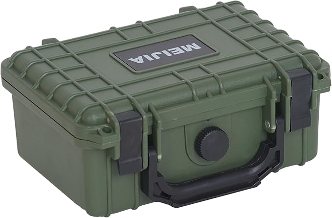 MEIJIA IP67 waterproof hard compact case,Customizable Fit Foam,8.12”x6.56”x 3.56”,Fit Use of Drones, Cameras,Equipments,lens (Green) by MEIJIA