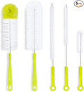 Bottle Cleaning Brush Set - Long Handle Bottle Cleaner for Washing Narrow Neck Beer Bottles, Sports Water Bottles with Straw Brush, Kettle Spout/Lid Cleaner Brushes by HIWARE
