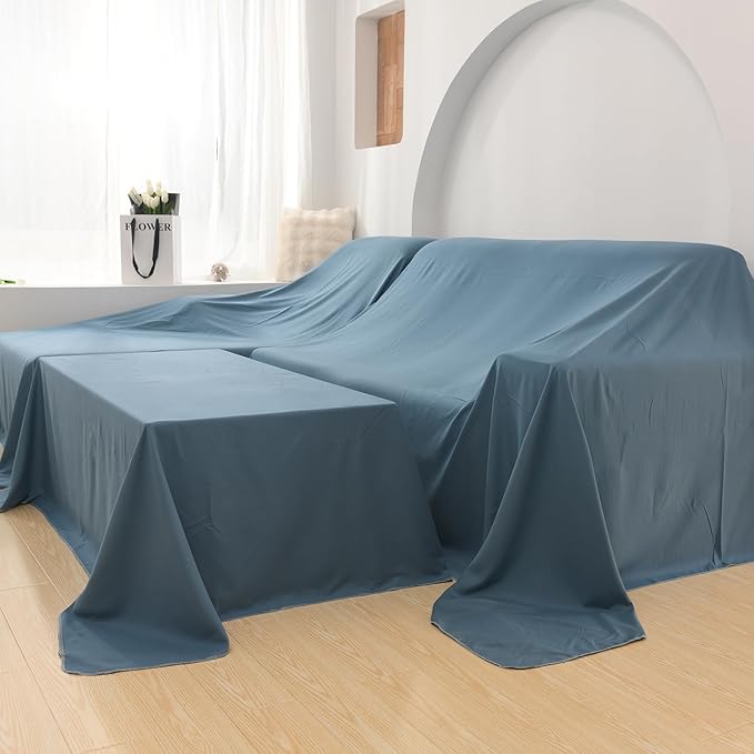 Furniture Cover Multi-Purpose, Indoor and Outdoor Furniture Dust Cover Sofa Cover Dustproof Breathable Mattress Protector Cabinet Cloth Home Dust Block (Space Blue, 240cm x 300cm(94x118in)) - Image 8