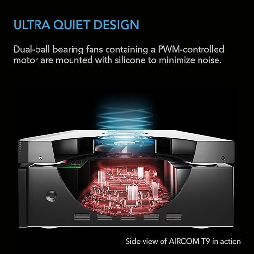 AC Infinity AIRCOM T9, Quiet Cooling Fan System 17" Top-Exhaust for Receivers, Amps, DVR, AV Cabinet Components - Image 4