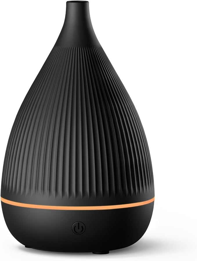Ultrasonic Essential Oil Diffuser, Home Fragrance Aroma Diffuser with Auto Shut-Off, Color Change Night Light & Ultra-Quiet Operation, BPA-Free Portable Aromatherapy Humidifier for Home (Black) by SoulOrigin