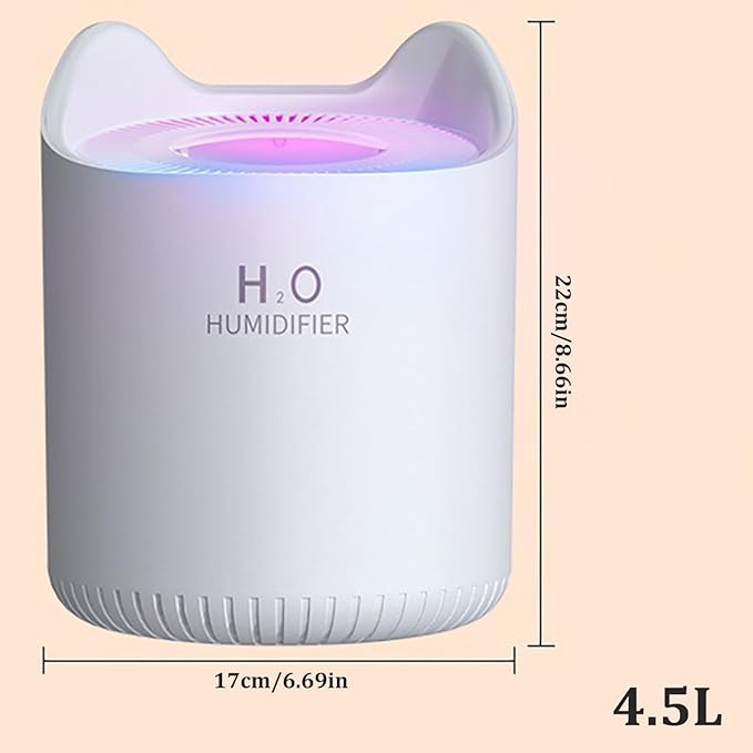 Humidifier for Bedroom Baby Room 4.5L Quiet Air Humidifier with Night Light 2 Nozzles Auto Shut-Off USB Desktop Small Humidifier for Travel Office Home White Humidifiers Humidifiers For Baby Air Humid - Image 3