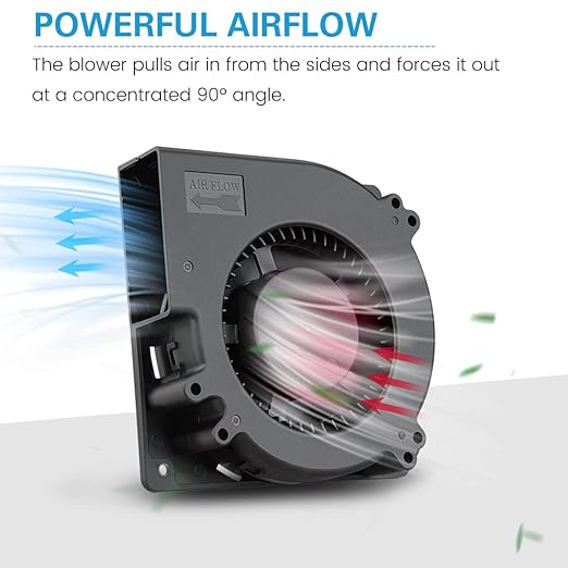 GDSTIME 120mm Blower Fan, AC 110V 220V DC 12V Powered Fan with Speed Control, for Receiver DVR Xbox Modem AV Cabinet Cooling - Image 5