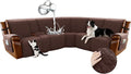 Arfntevss Waterproof Recliner Sectional Couch Covers for Reclining L Shape Sofa Cover Non Slip Washable L Shaped Slipcover Sets for Dog Furniture Protector (5 Seat with 1 Console Cover, Dark Brown) by Arfntevss