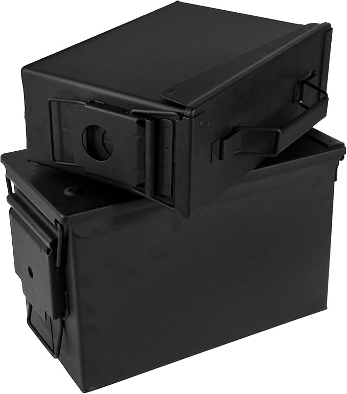 GUGULUZA Metal Ammo Can 30/50 Cal, Lockable Bullet Storage Case, Waterproof & Airtight Containers Box with Flip Top for Long-Term Storage Shotgun, Rifles, Pistols Ammunition - Image 2