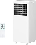 8000Btus Portable Air Conditioner with Cooling, Dehumidifier, Fan 3-IN-1 Indoor AC,24H Timer, Sleep Mode, 2 Wind Speeds,Portable AC with Remote Control for Home Garage Offices by JustSmart