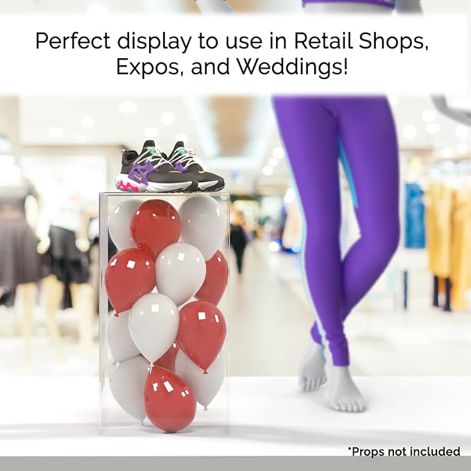 Acrylic Plinth Display Riser Box with One Open Side No Lid Versatile Clear Column 12" x 12" x 24" Merchandise Socle or Storage Bin or Retail Product Riser No Assembly by Marketing Holders - Image 3