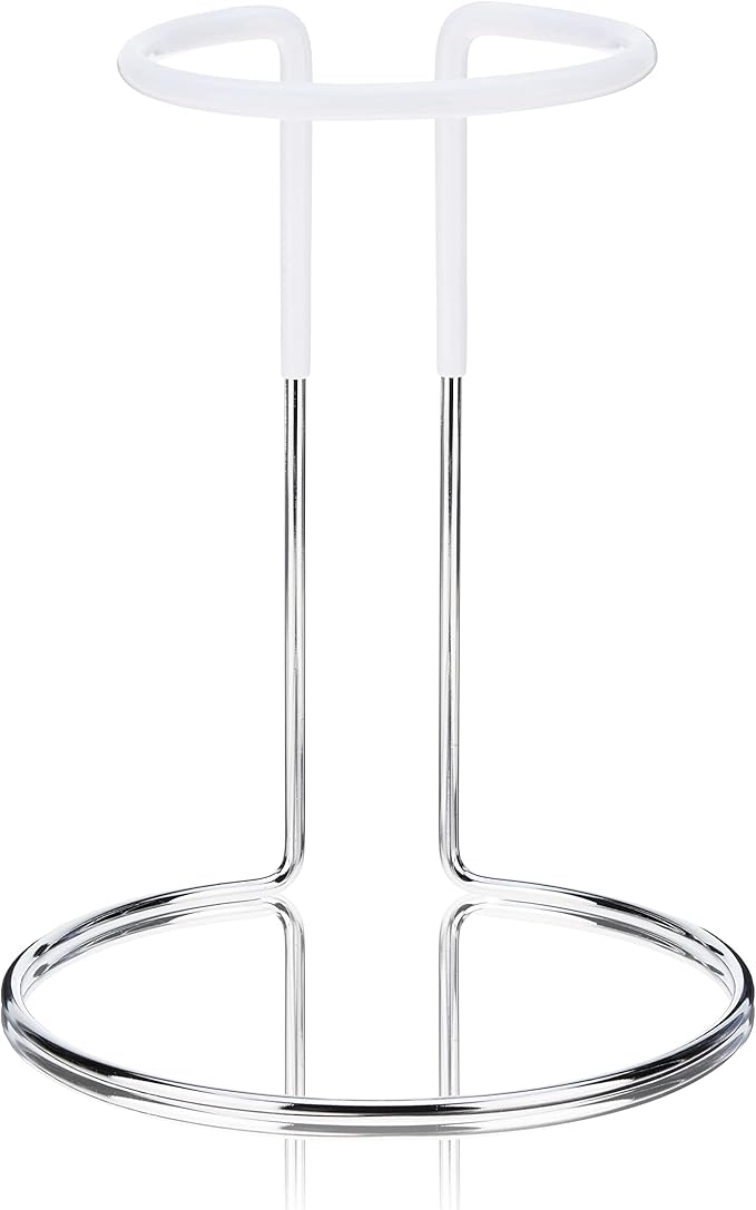 True Wine Decanter Drying Stand and Holder, Essential Accessory Glassware Rack for a Spot-Free Finish, Rubber Coating Protects Glass, Chrome Plated Iron by True