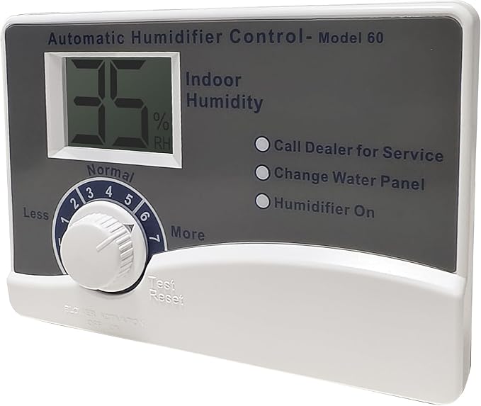 60 Whole House Humidifier Control Humidistat with Outdoor Temperature Sensor - Compatible with 400, 500, 600, 700 Series - Automatic Digital Control for 24VAC Humidifiers by Unknown