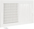 EZ-FLO 14 x 8 Inch (Duct Opening) Air Vent Cover for Wall or Ceiling, Two-Way Ventilation Register, Solid Steel HVAC Register Cover, White, 61662 by EZ-FLO