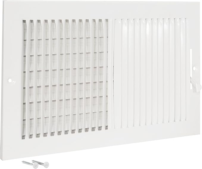 EZ-FLO 14 x 8 Inch (Duct Opening) Air Vent Cover for Wall or Ceiling, Two-Way Ventilation Register, Solid Steel HVAC Register Cover, White, 61662 by EZ-FLO