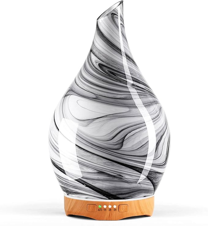 Porseme 280ml Essential Oil Diffuser Glass Color Changing Aroma Air Diffusers Aromatherapy Ultrasonic Cool Mist Humidifier 7 Running Hours Waterless Auto-Off for Sleeping, Yoga, Office, Spa (Ink) by Porseme