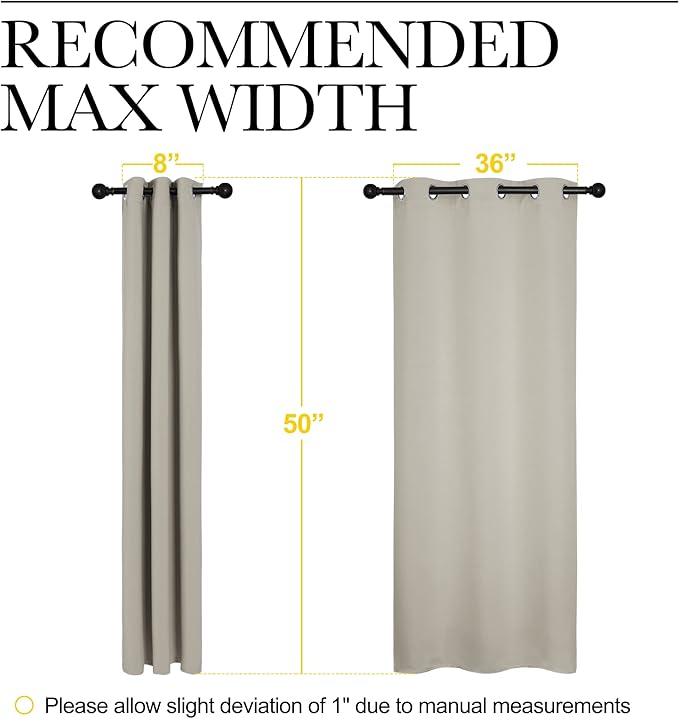 NICETOWN Kitchen Curtains for Decoration, Thermal Insulated Grommet Room Darkening Draperies/Panels for Laundry (Natural, 2 Panels, W42 x L50 inches) - Image 7