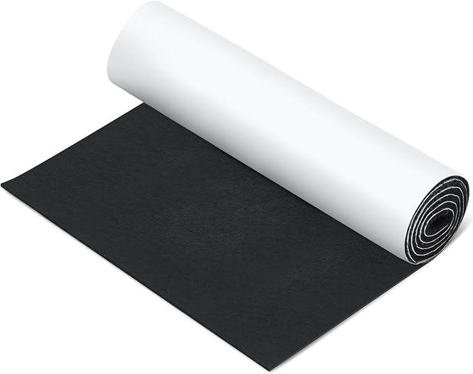 Large Felt Furniture Pads 16 x 60 Inch Non Slip Self Adhesive Heavy Duty Cuttable Strip Roll Felt Sheet Tape for Protecting Hardwood Floors Chair Wall, Black by Fullhawl