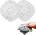 Hair Drain Catcher,Square Drain Cover for Shower Strong Adhesion Silicone Hair Stopper with Suction Cup,Easy to Install Suit for Bathroom,Bathtub,Kitchen 2 Pack (Cream White) by Bovinde