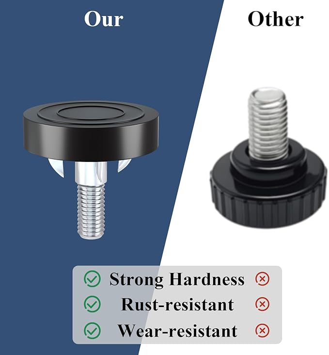Adjustable Leveling Feet: 24pcs, M6 T-Nuts & Floor Protectors, Heavy Duty Furniture Levelers for Cabinets,Sofa,Tables,Chairs on Hardwood/Tile/Carpet - Image 4