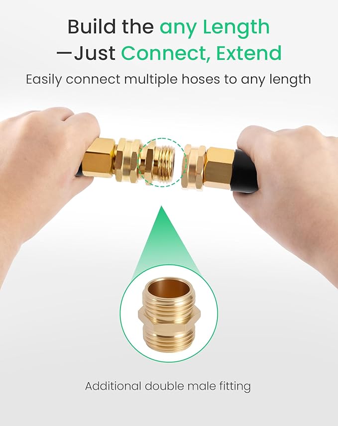 Cesun Short Garden Hose 3 feet, Small Metal Leader Hose, Drinking Water Hose, Flexible, Lightweight Stainless Steel Water Pipe for RV, Outdoor, Yard, 3ft x 5/8", Female to Female - Image 4