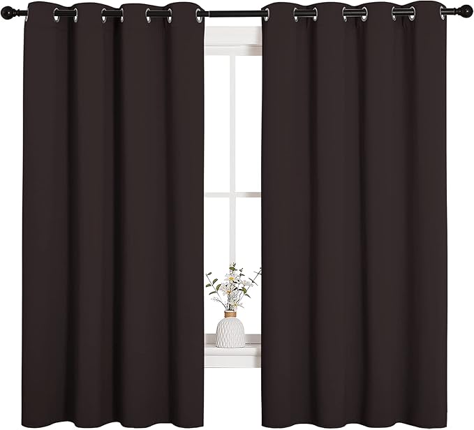 NICETOWN Blackout Curtain Panels for Bedroom Window, Triple Weave Microfiber Energy Saving Thermal Insulated Blackout Draperies and Drapes(2 PCs, 55 inches by 68 inches Each Panel, Toffee Brown) by NICETOWN