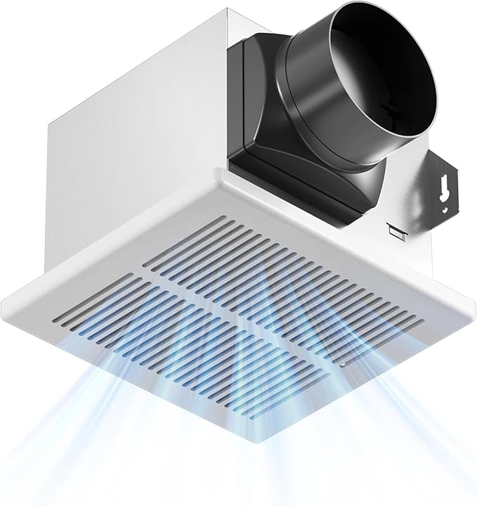Amico Bathroom Exhaust Fan, 1.5 Sones, 110 CFM, Low Noise, Easy to Install, Ceiling Mounted Retrofit Ventilation Fans, No Attic Access Needed- UL Certified by Amico