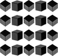 10Pcs 1" Square Chair Leg Caps, Black Vinyl Flexible Chair Leg Cover Floor Protectors for Furniture Legs, 25 x 25mm by Bonsicoky