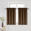 DWCN Blackout Curtains for Living Room Thermal Insulated, Energy Saving & Noise Reducing Bedroom Curtains, Brown, W 52x L 36 Inch, Set of 2 Rod Pocket Curtain Panels by DWCN