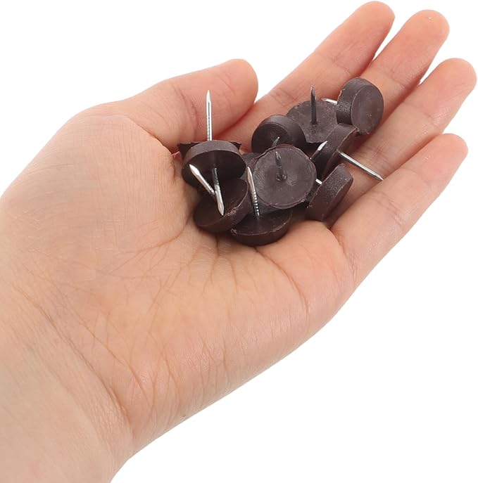 100pcs Brown Plastic Nail-on Furniture Feet Levelers Anti-Slip Floor Protectors with Moisture-Resistant Base for Chairs Tables Sofas Hardwood Floors - Image 4