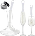 Boao 3 Pcs Wine Decanter Cleaning Brushes with Stainless Steel Cleaning Balls Wine Glass Flexible Bottle Scourers Brushes Cleaners Polishers for Decanter Glass Goblets Champagne Flutes Cups by Boao