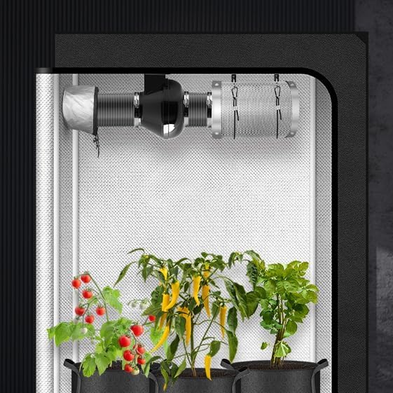 iPower 4 Inch 195 CFM Inline Fan, Air Carbon Filter, 8 Ft Al Foil Ducting, Speed Controller and Rope for Grow Tent, Ventilation & HVAC Heating Cooling - Image 7
