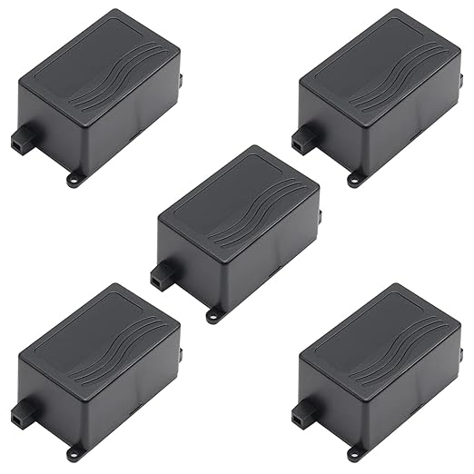 Fielect 5Pcs Junction Box ABS Plastic Dustproof Universal Electrical Project Enclosure with Ear Black 2.76 x 1.77 x 1.38 inch by Fielect