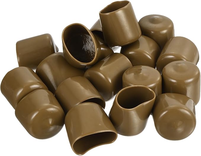 uxcell 20pcs Rubber End Caps 26mm(1 Inch) ID Vinyl PVC Round Tube Bolt Cap Cover Screw Thread Protectors Light Brown - Image 4
