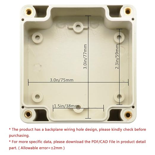 LeMotech Waterproof Dustproof IP65 ABS Plastic Junction Box Universal Electric Project Enclosure Pale Gray 3.3 x 3.2 x 2.2 inch (83 x 81 x 56 mm) - Image 5