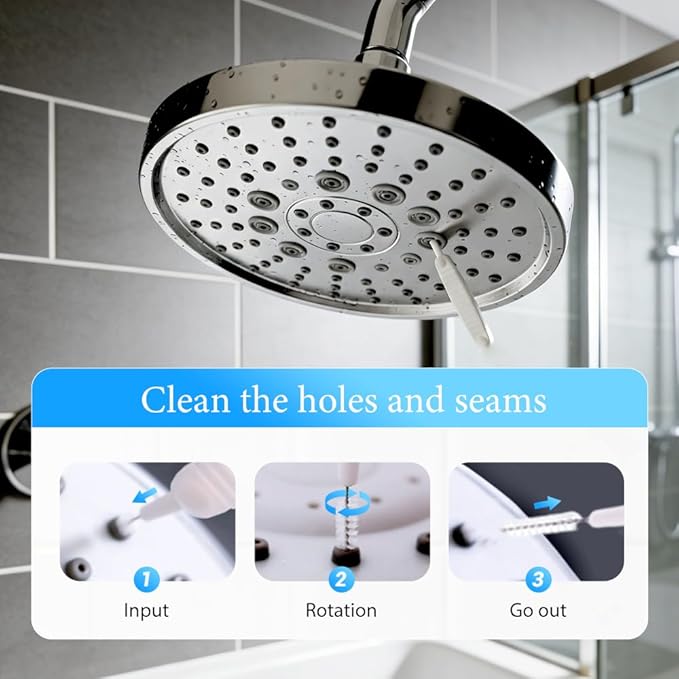 Shower Head Cleaning Brush for Small Hole, 2026 New Upgrade Gap Hole Anti-Clogging Cleaning Brush, Multifunctional Shower Cleaning Tools, Showerhead Cleaning Brushes Picks for Bathroom (10 Pcak) - Image 6