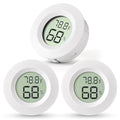 Atogou 3-Pack Mini Hygrometer & Thermometer, Indoor Outdoor Digital Humidity Meter Gauge Temperature, ℉/℃, for Home, Office, Reptile, Car, Greenhouse, Lab, Terrarium, Cellar.. A01 White by ATOGOU