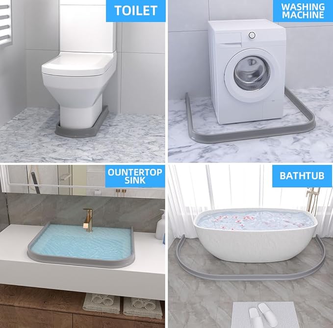Duzzy 118 Inch Shower Threshold Water Dam, Shower Water Guard to Keep Water in Shower, Shower Water Stopper Dry and Wet Separation Suitable for Bathroom and Kitchen - Image 4