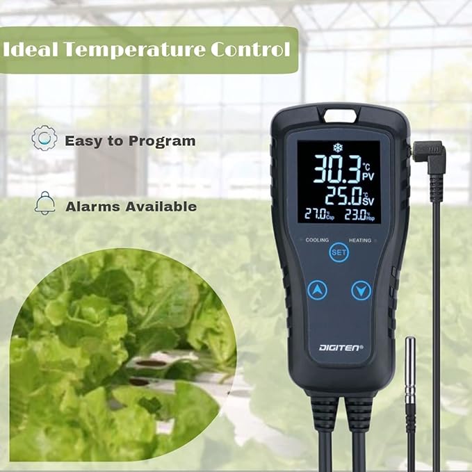 DIGITEN DTC102 Temperature Controller Outlet 2-Stage Plug in Thermostat Digital Greenhouse Thermostat Reptiles Temperature Controller Heating Cooling Mode for Homebrewing Fermentation Space Heater - Image 6