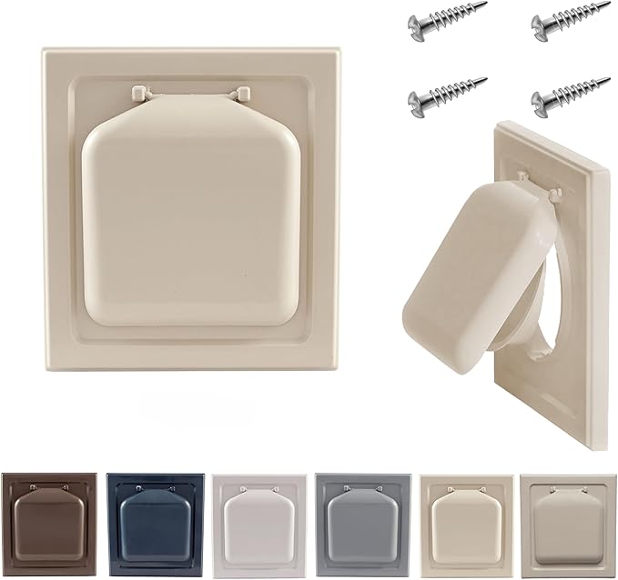 NO-PEST VENT, Exclusive Dual Door Dryer Vent Cover Outdoor 4 inch or Bathroom fan, Made in USA w Highest UV Resistant Plastic in any Outdoor Vent Cover (Tan, 4 inch With 12" Duct Tube) by No-PestVent
