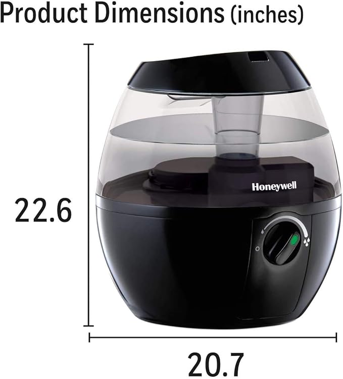 Honeywell HUL520BC MistMate™ Ultrasonic Cool Mist Humidifier, Black, with Adjustable Mist Control, Auto Shut-off, Ultra Quiet Operation, Visible Cool Mist - Image 3