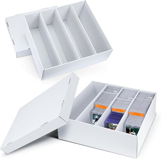 Pulchra 2 Pack Trading Graded Card Storage Box - 4 Rows Graded Card Case Holds 176 PSA Slab Cards, Graded Card, Cardboard Holder Organizer Boxes with Dividers for Sport Cards PSA/GMA/CSG/SGC/HGA/MTG - Image 8