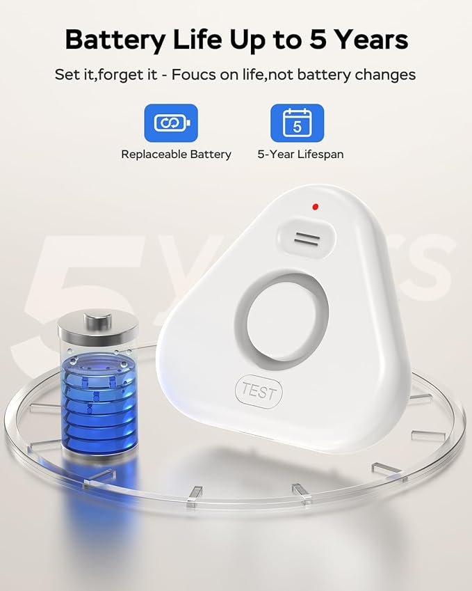 Water Detector Sensor,Water Leak Detectors for Home with App Alerts,Water Alarm with 120db Adjustable Alarm,500ft Transmission for Basement, Bathroom, Laundry, No Hub Required (Support 2.4G) - Image 6