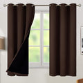 BGment Thermal Insulated 100% Blackout Curtains for Bedroom with Black Liner, Double Layer Full Room Darkening Noise Reducing Grommet Curtain (42 x 63 Inch, Brown, 2 Panels) by BGment