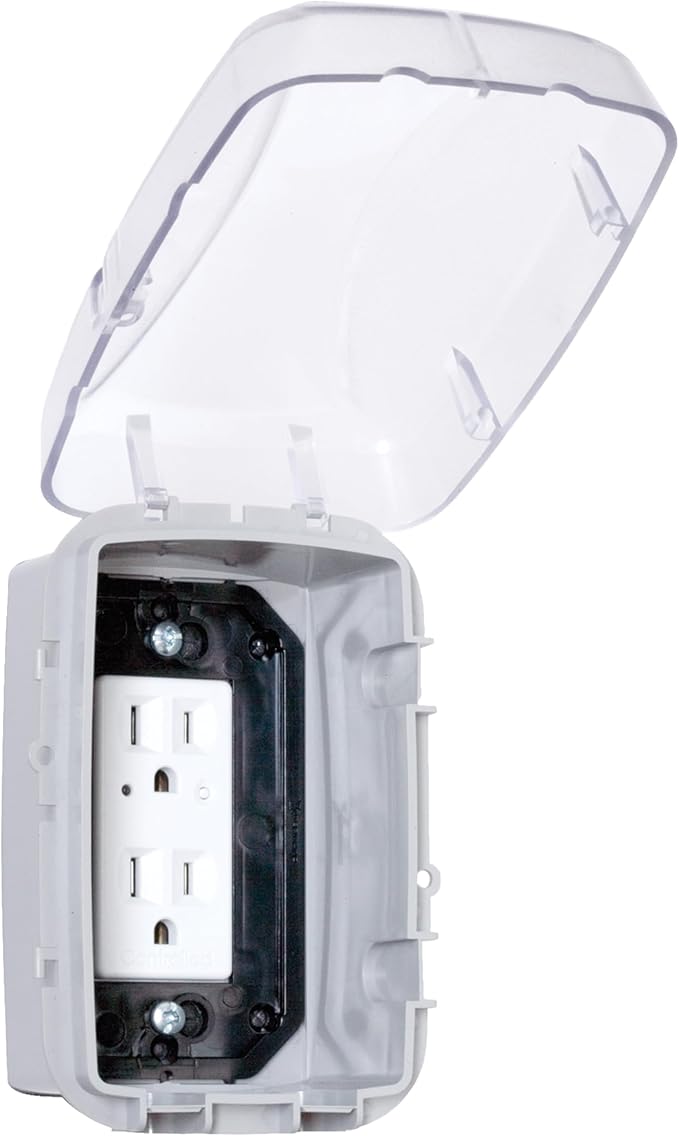Intermatic WP3100C Weatherproof Electrical Outlet Cover - Extreme Temperature Resistance, Heavy-Duty Construction, Versatile Design & Multi-Configurable, Easy Install, Secure Fit Outdoor - 2 Pack - Image 3