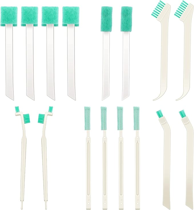 XINRUI 16 Pcs Small Household Cleaning Brushes, Deep Detail Crevice Cleaner Brush Crevice Cleaning Tool 8 in 1 Cleaner Brush for Small Holes Corner Space Keyboard Bottle Tile by XINRUI