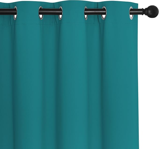 NICETOWN Sliding Door Curtain 108 Inches Long - Blackout Thermal Insulated Grommet Room Divider Privacy Drape for Patio Glass Door, 1 Panel, Peacock Teal, 100 Inch Extra Wide - Image 7