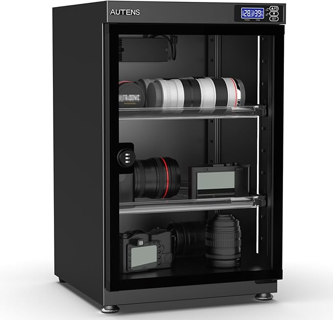 AUTENS Dehumidifying Dry Cabinet Box with Combination Lock,Digital Control Noiseless and Energy Saving,for Camera Lens,Electronic Equipment,Collectibles Storage,Temperature Humidity LED Screen (80L) by AUTENS