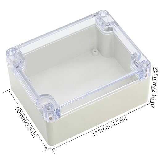 LeMotech ABS Plastic Junction Box, Dustproof Waterproof IP65 Electrical Box - Universal Project Enclosure Grey, with PC Transparent/Clear Cover 4.53 x 3.54 x 2.16 inch (115 x 90 x 55 mm) - Image 2