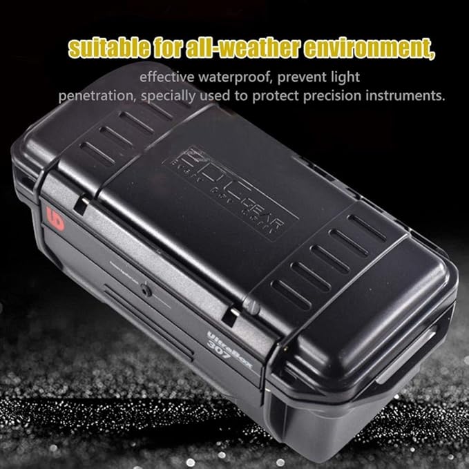 Tbest Outdoor Waterproof Shockproof Airtight Survival Box Storage Container Case Carry Box Black Dry Storage Box for Fishing Camping Hiking Outdoor Activities - Image 2